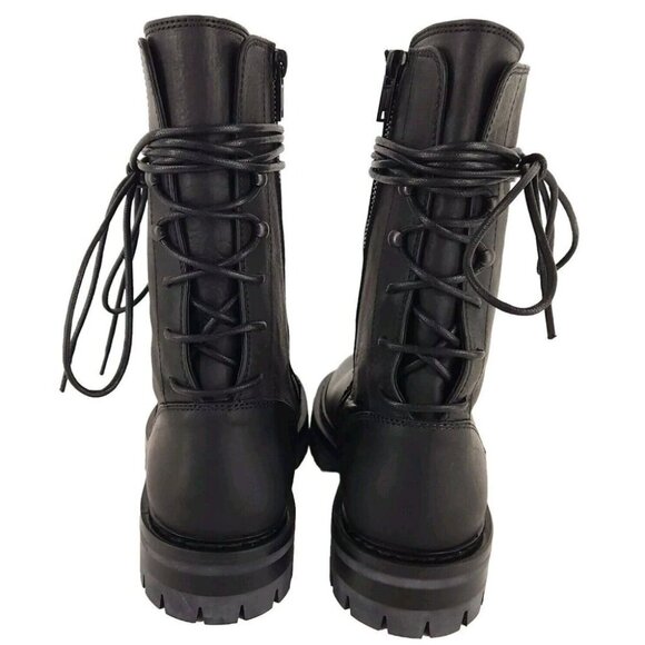 Ann Demeulemeester Louise Dusty Leather Combat Boots Size 37 7 Womens Black - Picture 5 of 13